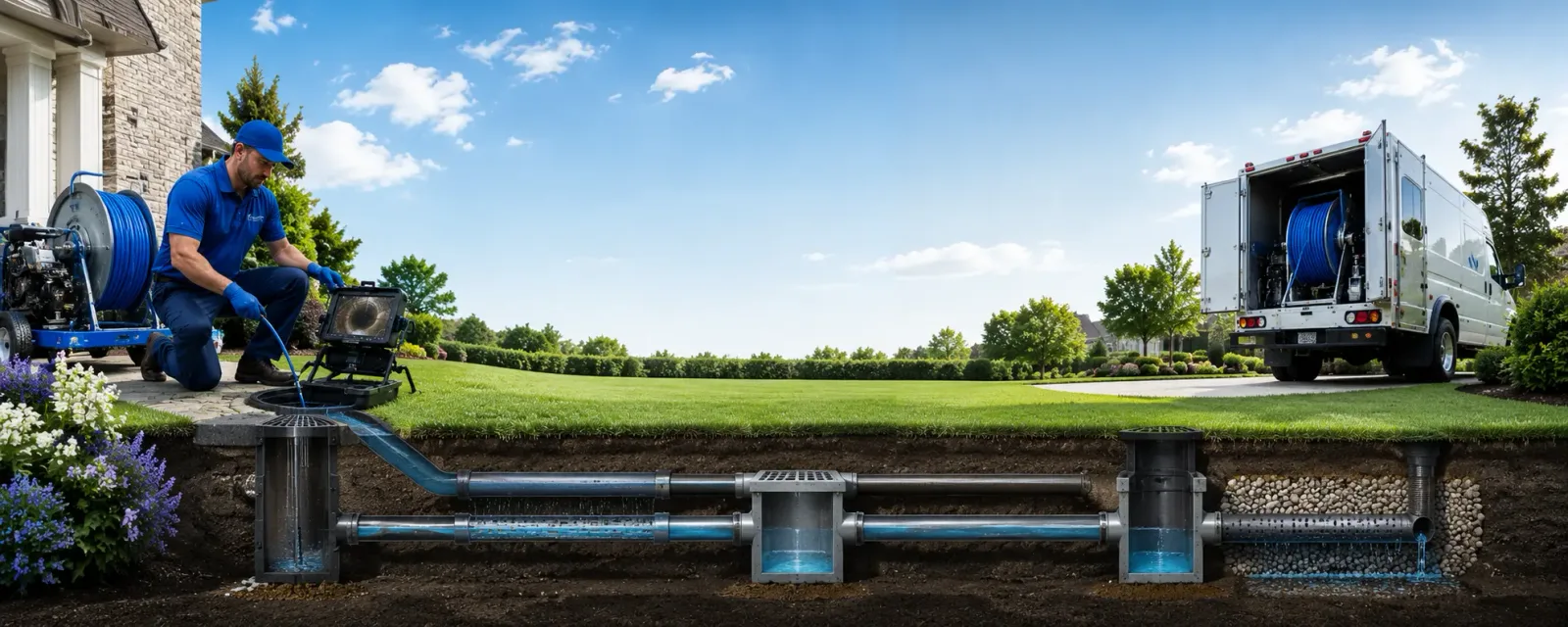 Outdoor drain cleaning information for Sadler, TX